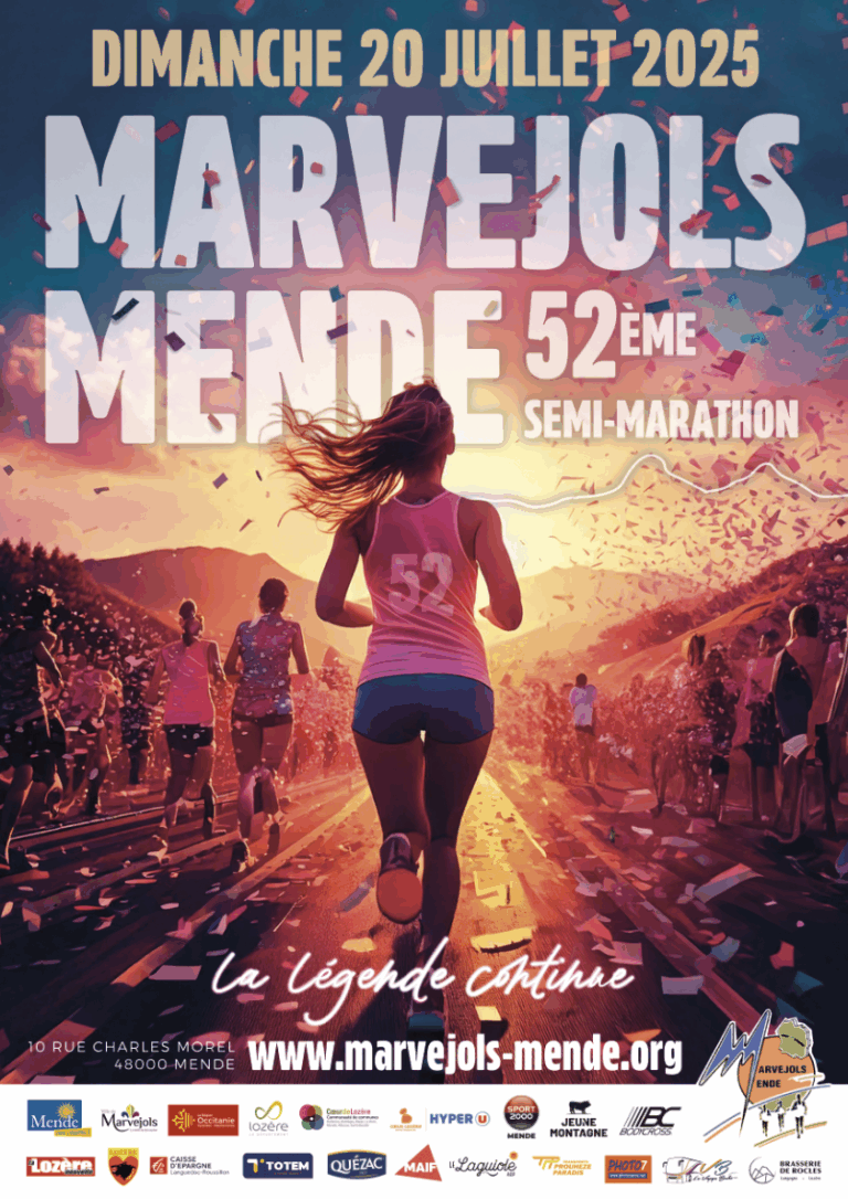 Affiche de l'edition 2025 Semi-marathon Marvejols-Mende